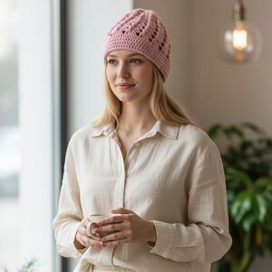 Pink crochet hat